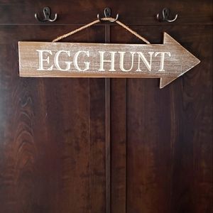 Egg Hunt Arrow Wall Sign by Ashland New Wooden Wood Easter Spring